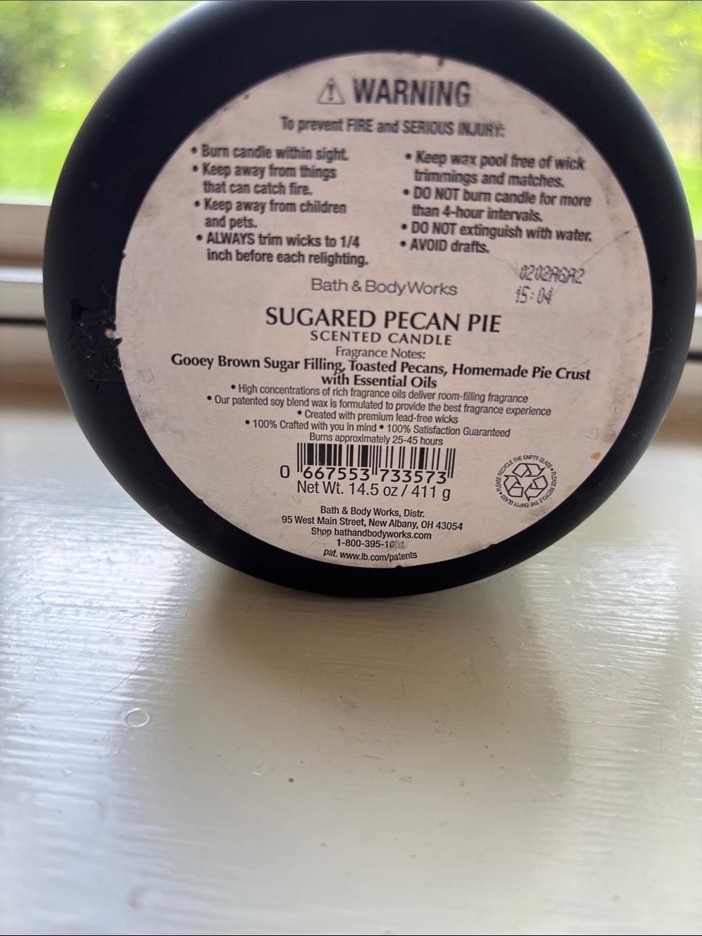 Bath & Body Works White Barn Scented Candle "Sugared Pecan Pie" 14.5 Oz Unused - Picture 5 of 6